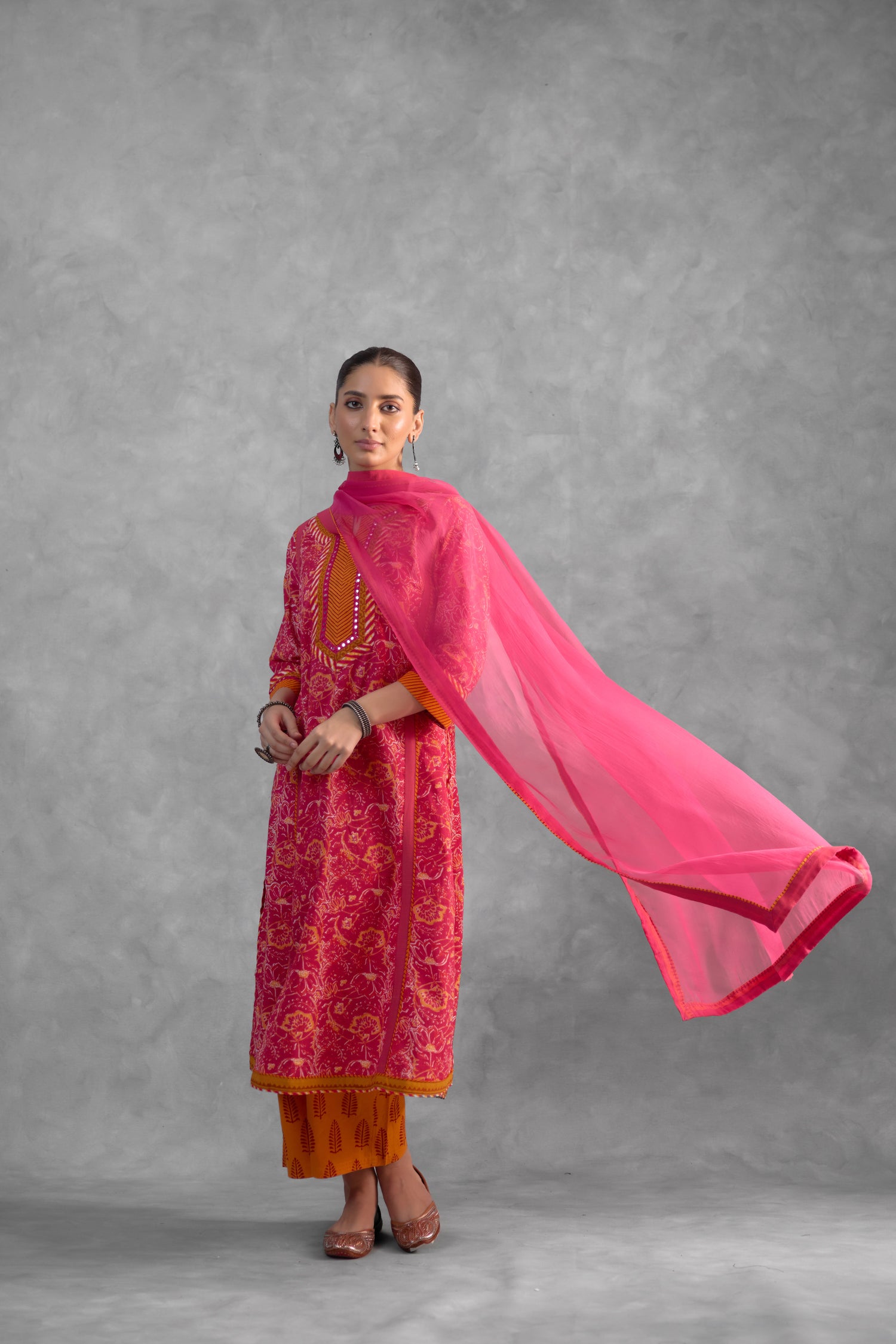 Rozana Kurta Pink  (Set of 3) (9839077916971)