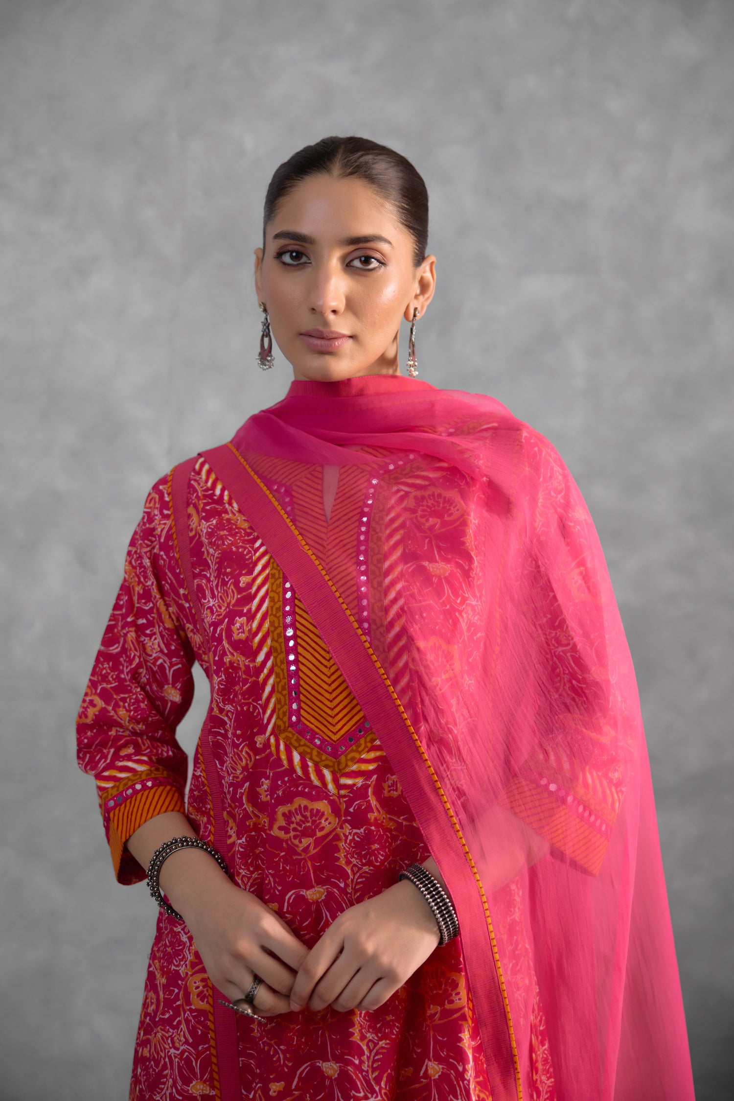 Rozana Kurta Pink  (Set of 3) (9839077916971)