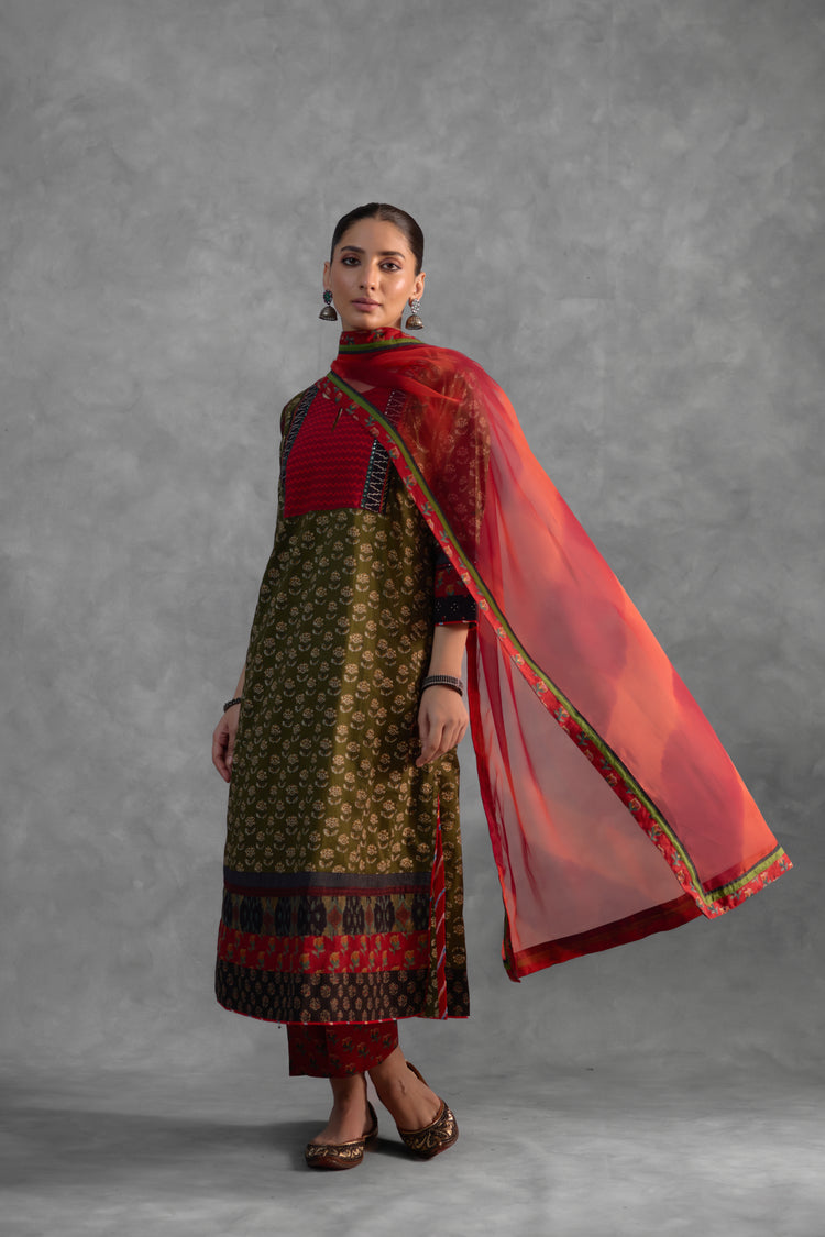 Medh Dupatta Red Orange (9821073277227)