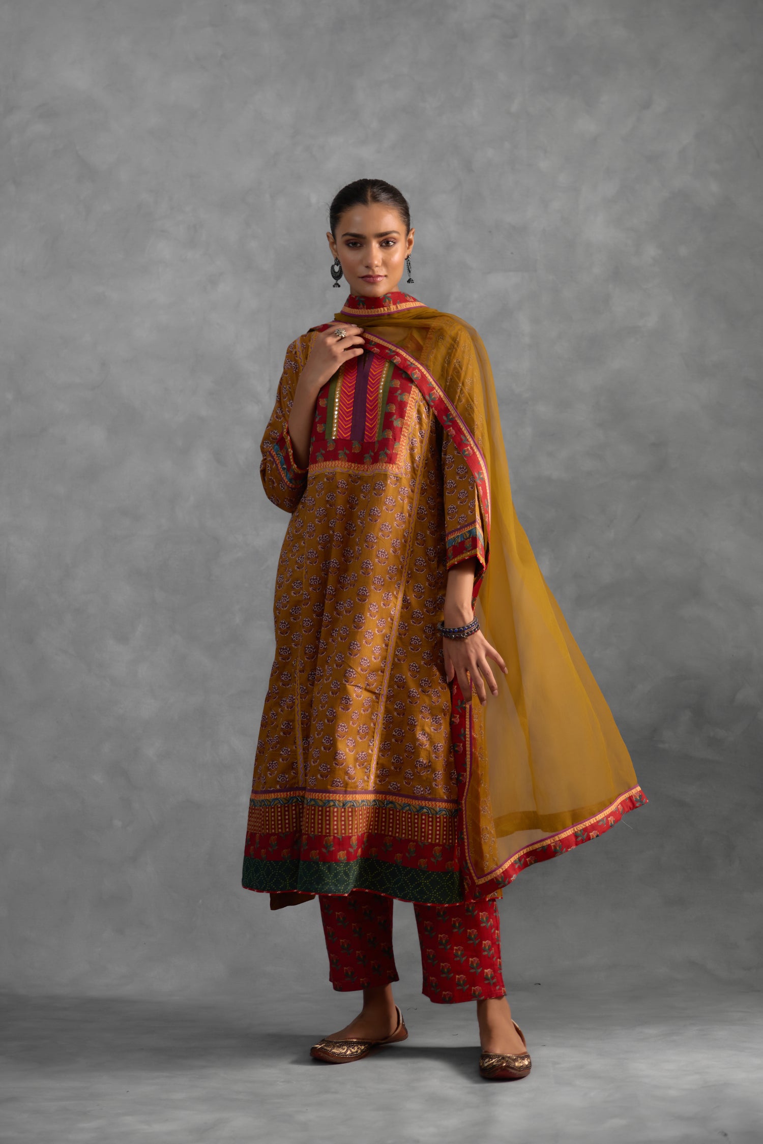 Adya Kurta Mustard Blue (9821044703531)