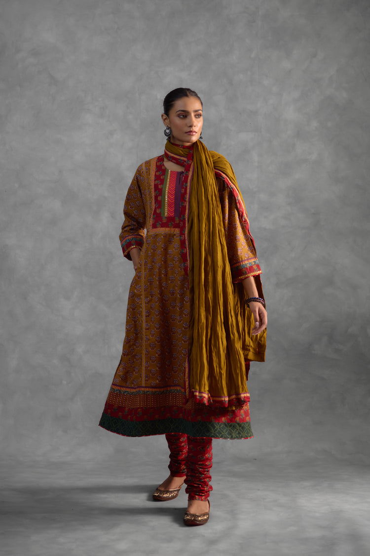 Rozana Crinkled Dupatta Mustard (9821054599467)