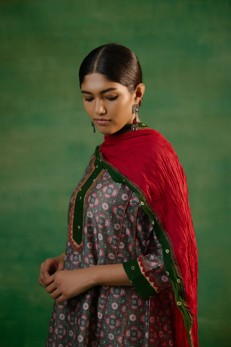 Rozana Crinkled Dupatta Red (9818621641003)