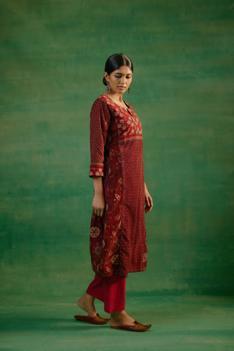 Indrani Kurta Maroon (9819917287723)