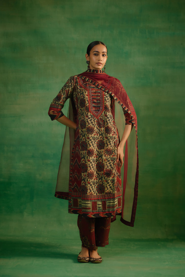 Medh Dupatta Maroon (9821041393963)