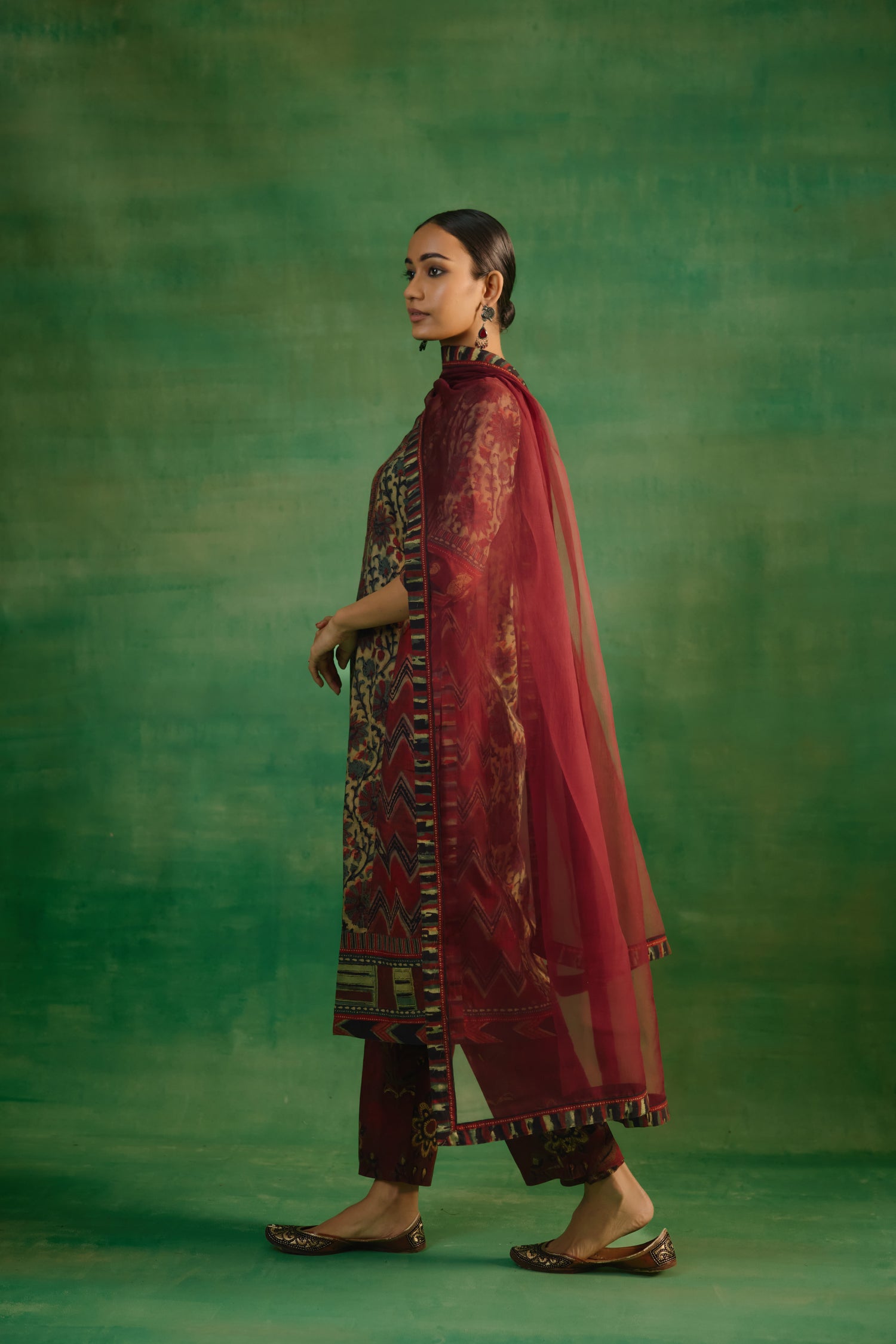 Medh Dupatta Maroon (9821041393963)