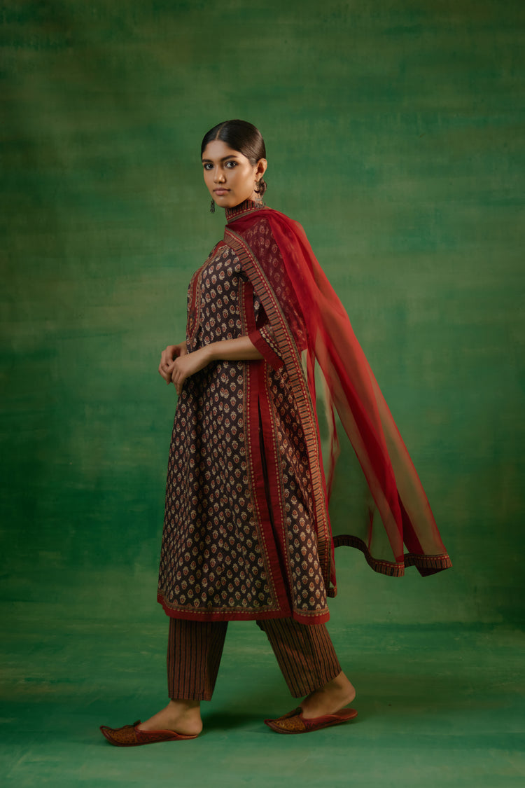 Medh Dupatta Maroon (9819407089963)