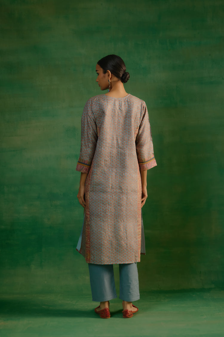 Adya Kurta Sky Blue Pink (9820005368107)