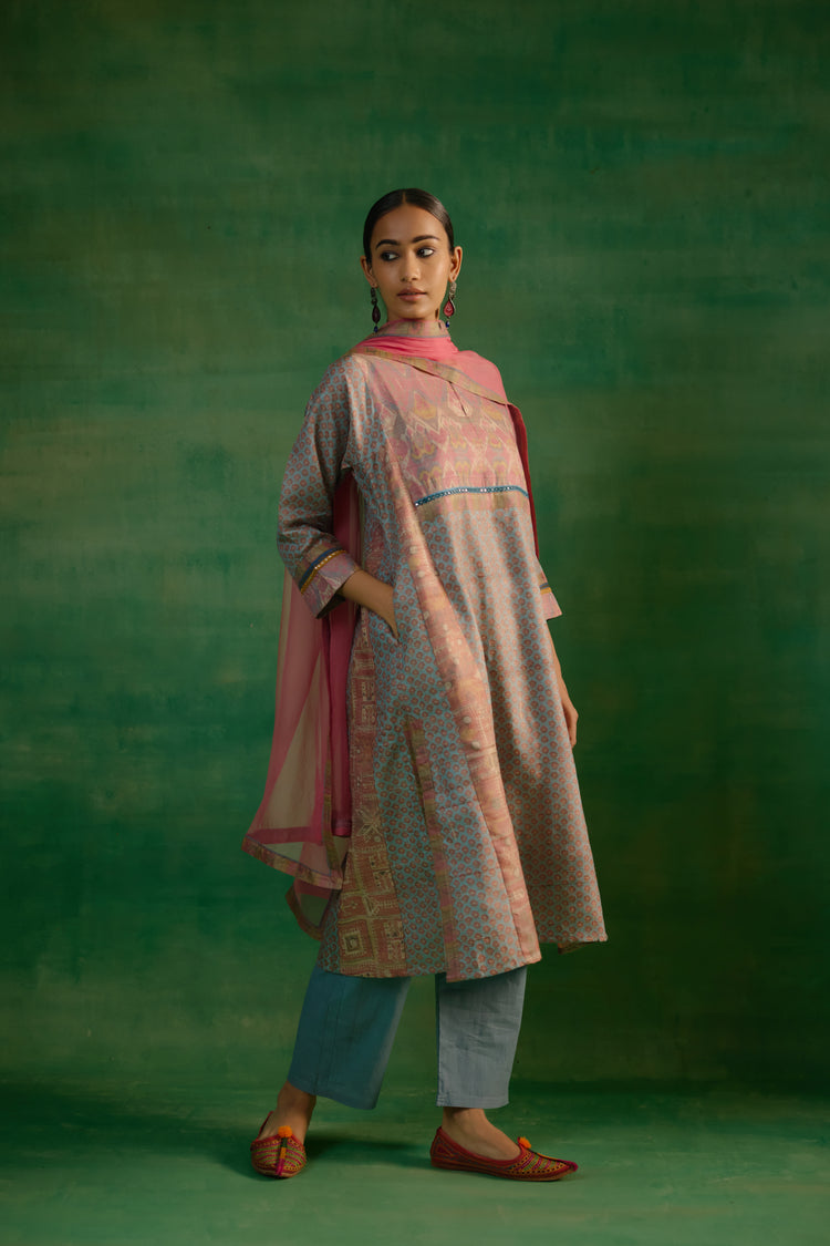 Adya Kurta Sky Blue Pink (9820005368107)