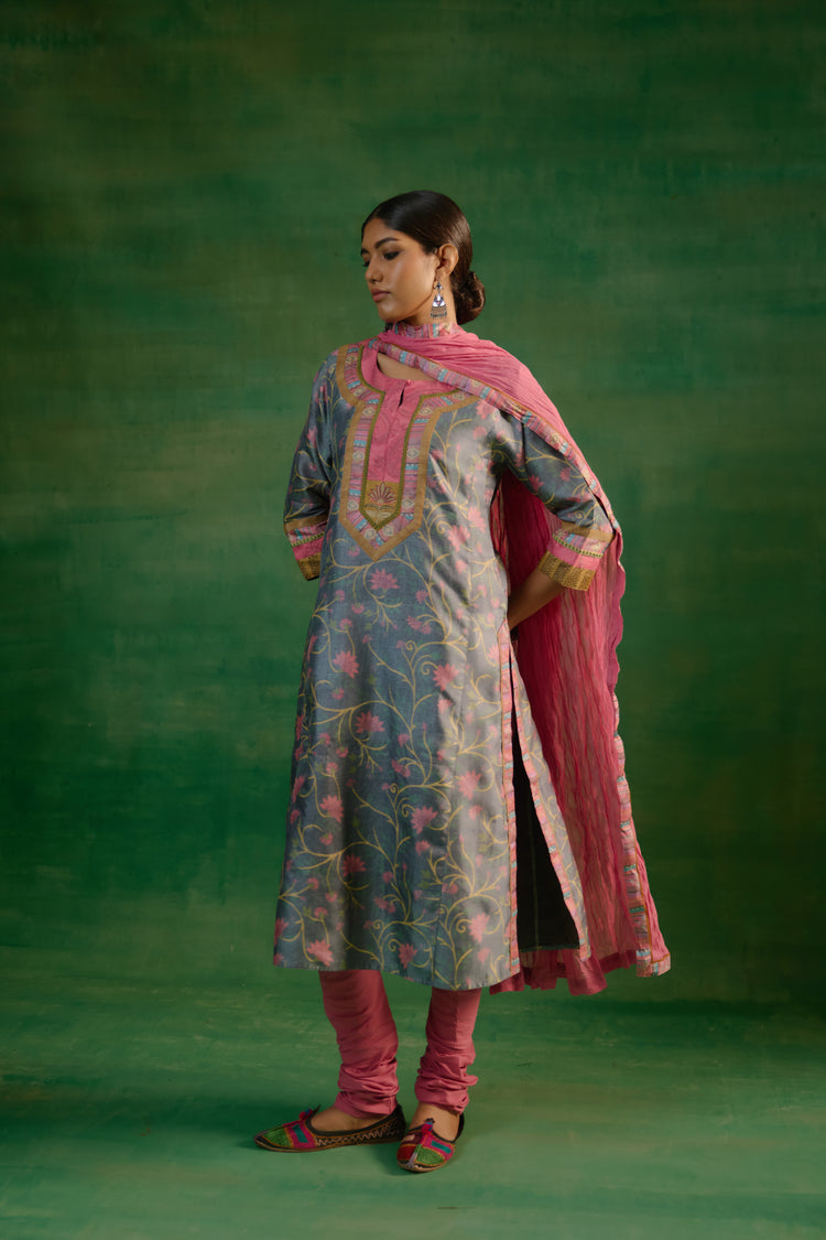 Rozana Crinkled Dupatta Pink (9819269398827)