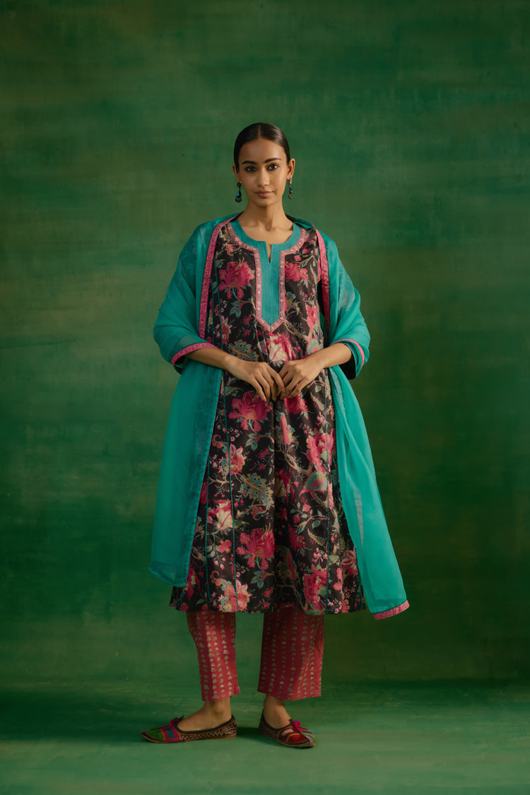 Medh Dupatta Turquoise (9819303248171)