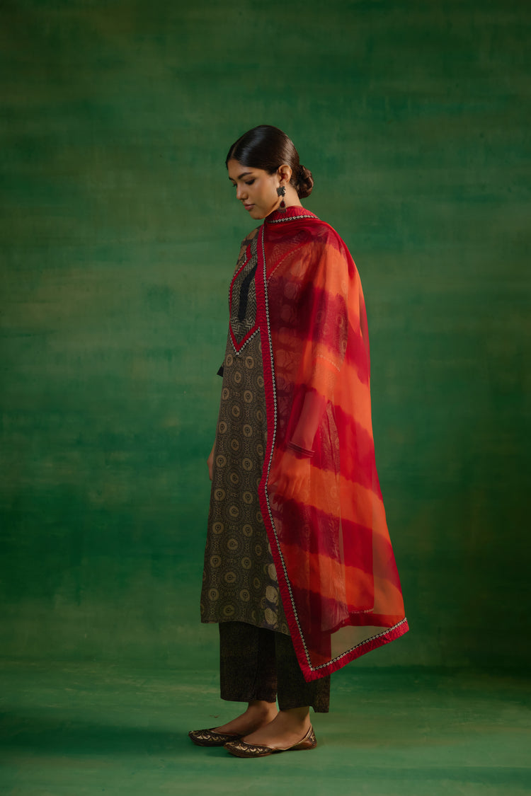 Medh Dupatta Red Orange (9819048706347)