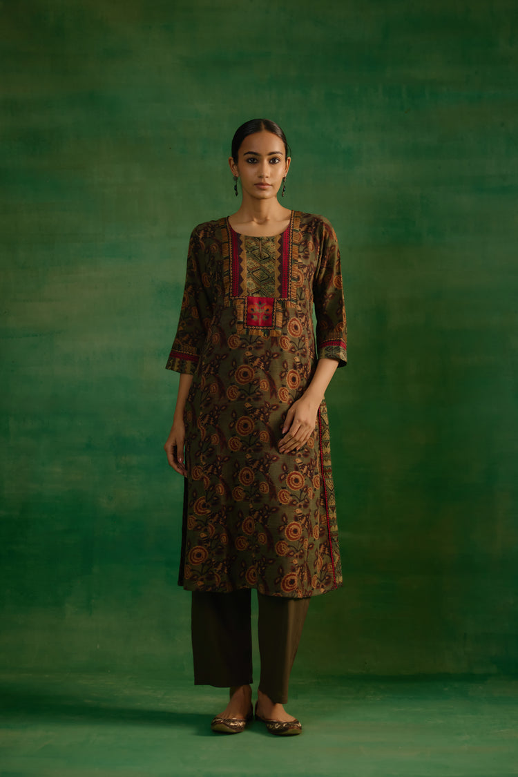 Rozana Kurta Bottle Green (9821014589739)