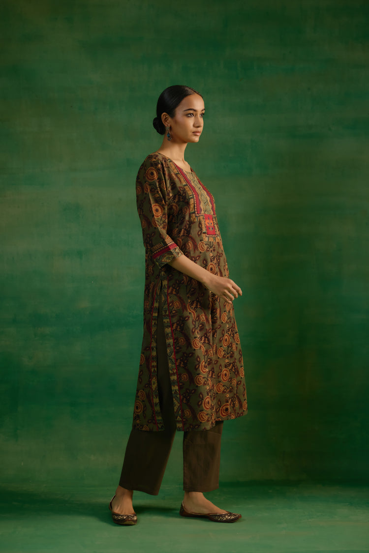 Rozana Kurta Bottle Green (9821014589739)