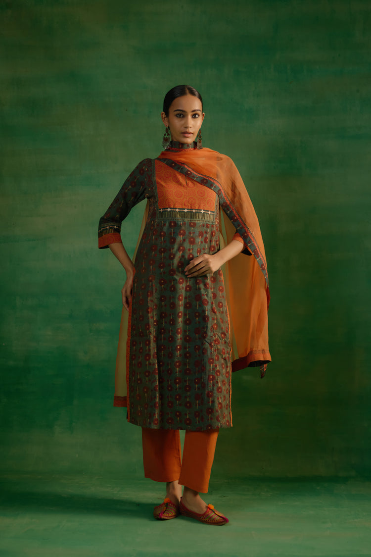 Elina Kurta Bottle Green (9821077274923)