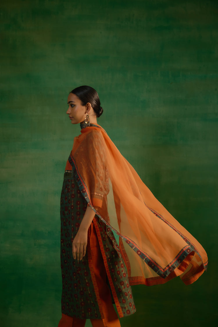 Medh Dupatta Rust (9821082583339)