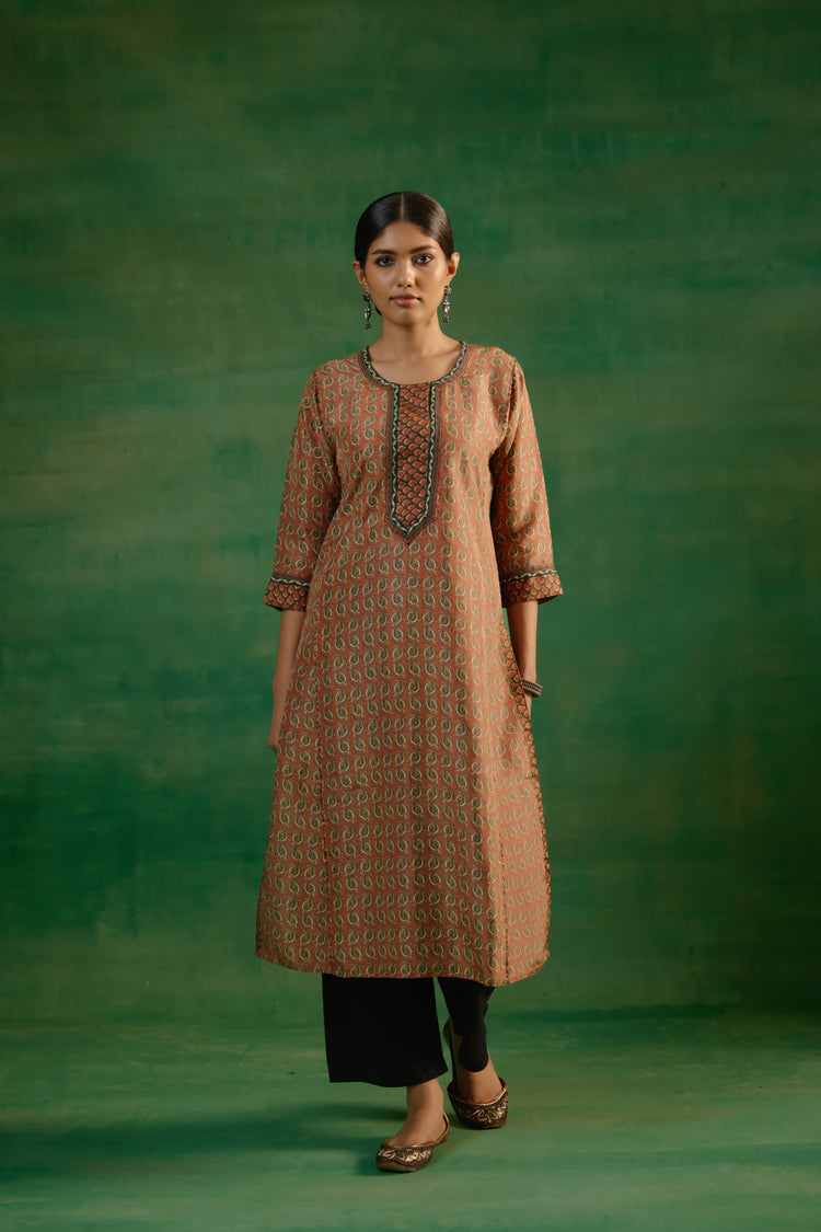 Rozana Kurta Light Rust Beige (9817371574571)