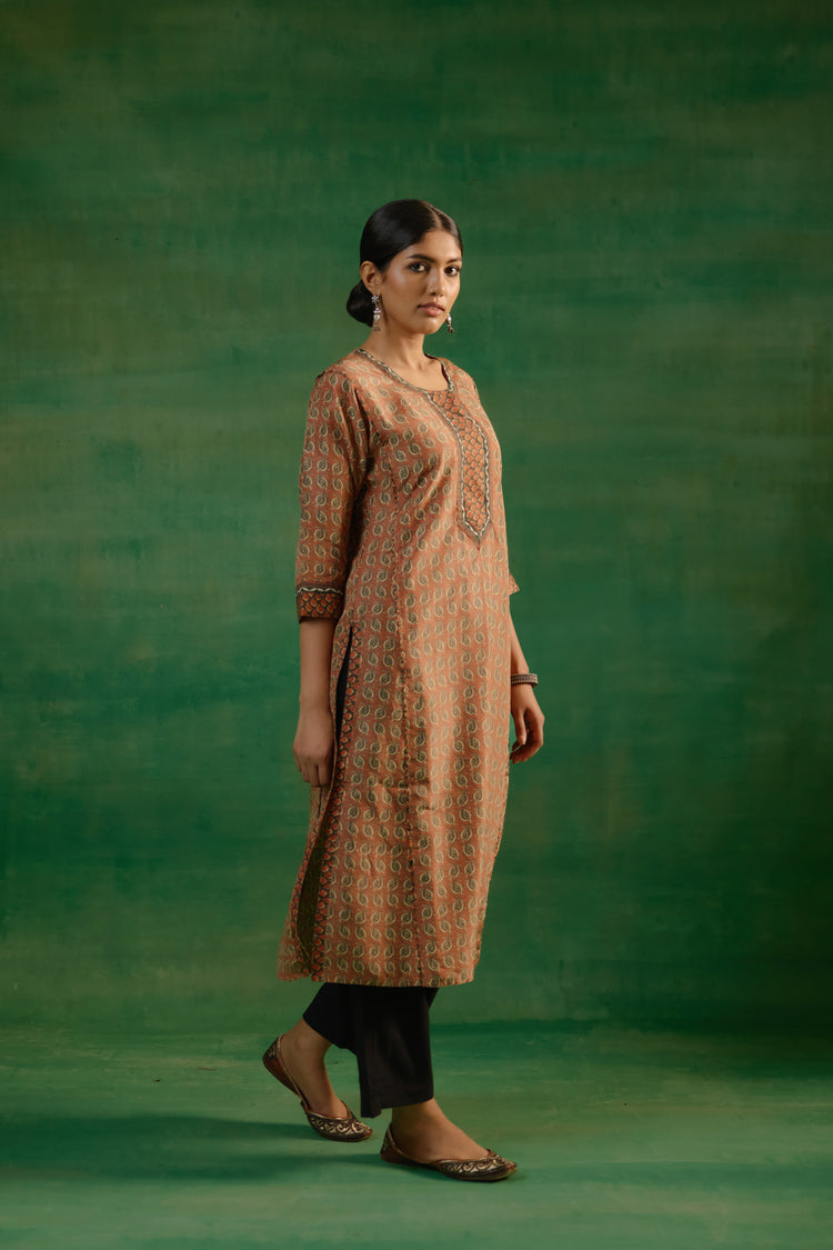 Rozana Kurta Light Rust Beige (9817371574571)