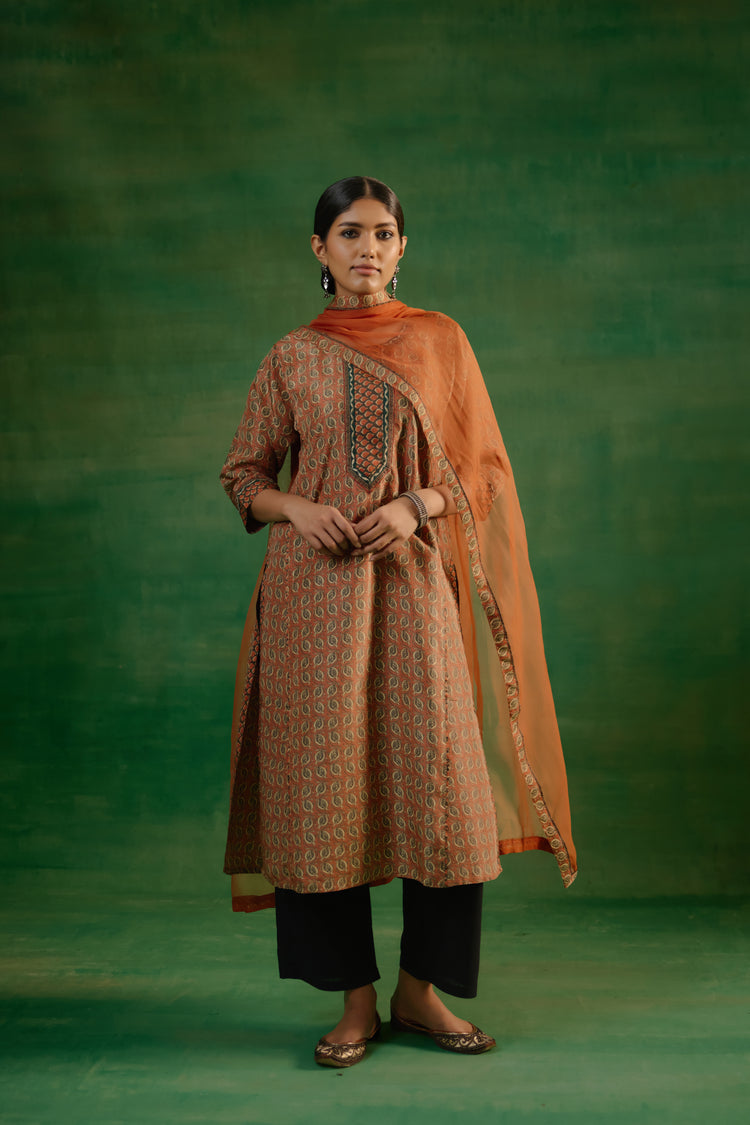 Medh Dupatta Rust (9817409487147)