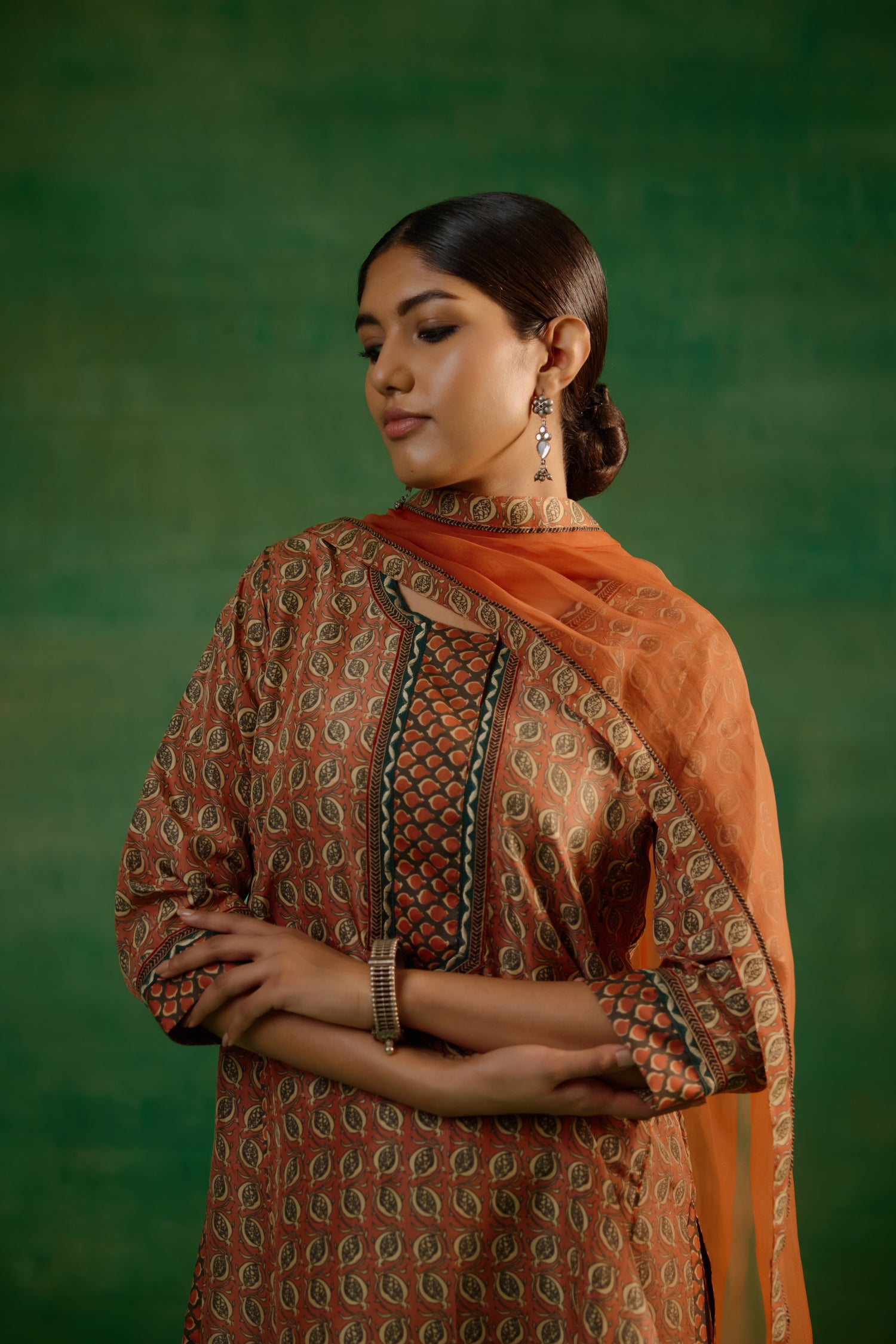 Medh Dupatta Rust (9817409487147)