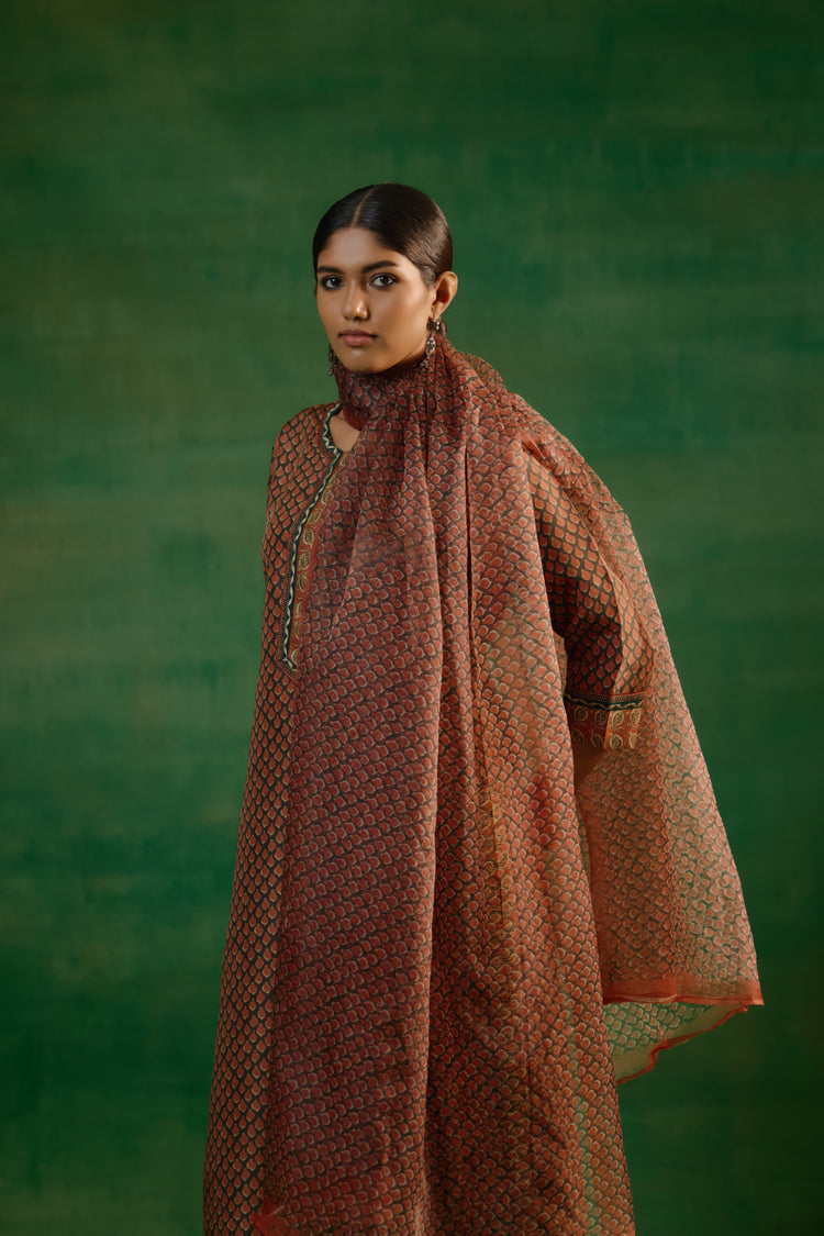 Organza Dupatta Light Rust (9819070300459)