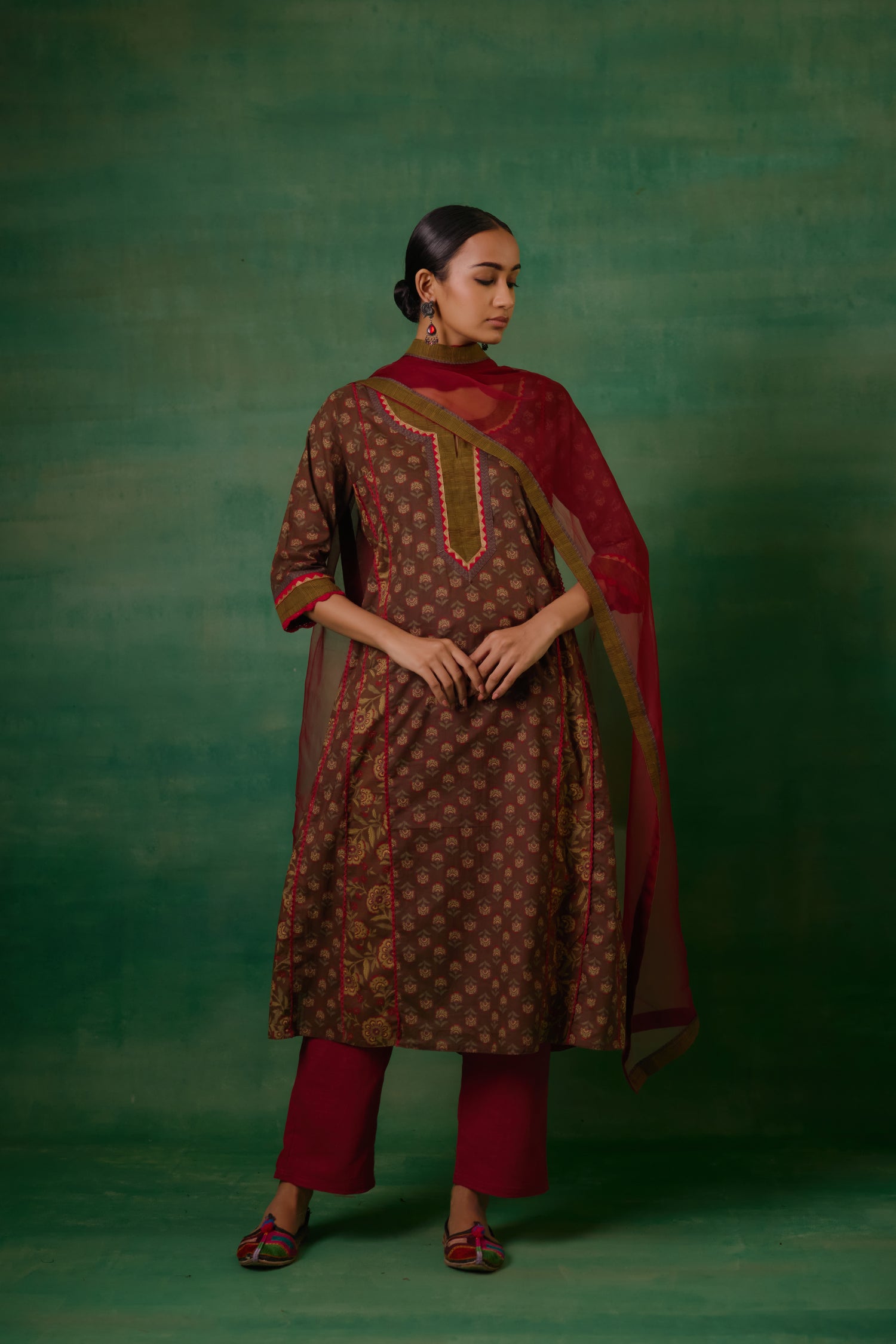 Adya Kurta Olive Green (9819341521195)