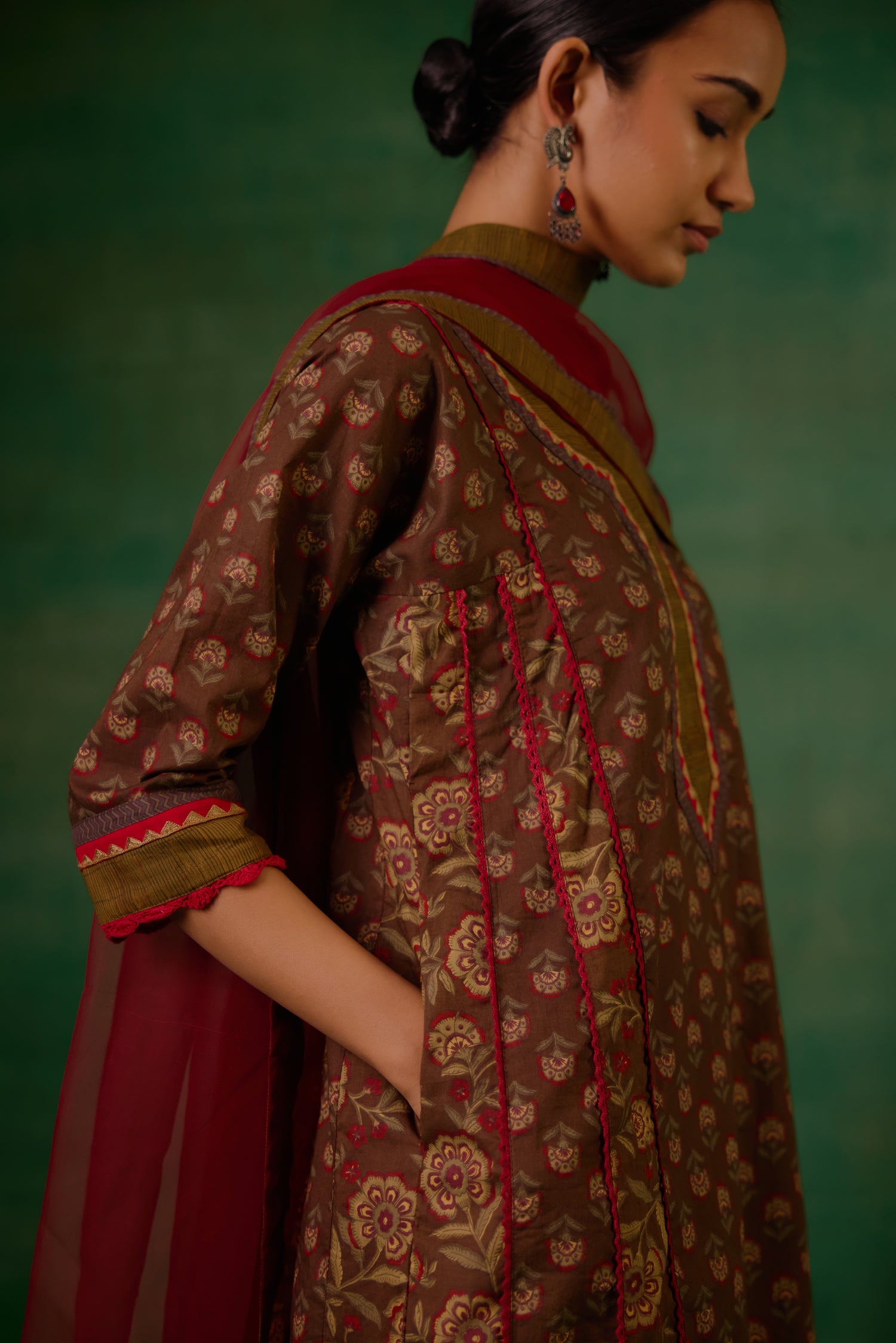 Medh Dupatta Maroon Pink (9819357053227)