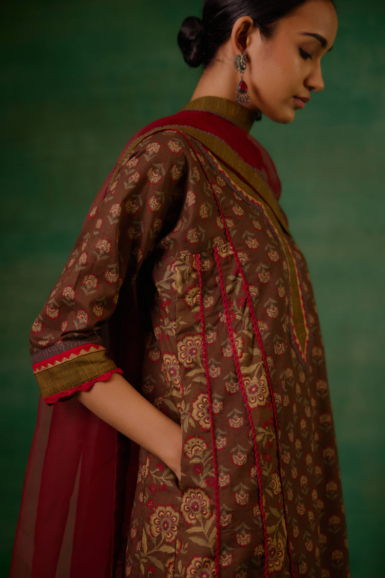 Medh Dupatta Maroon Pink (9819357053227)