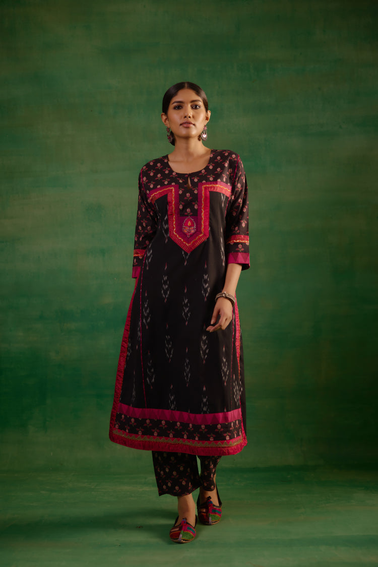 Miran Kurta Black (9819943108907)