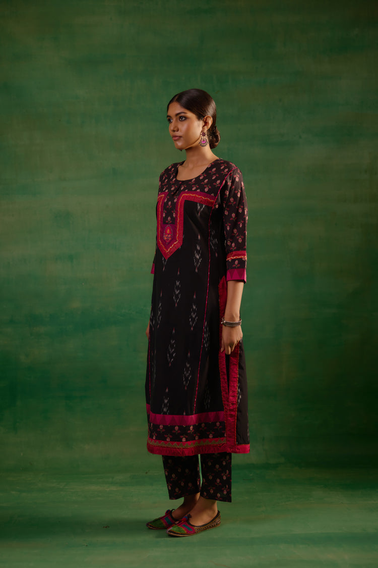 Miran Kurta Black (9819943108907)