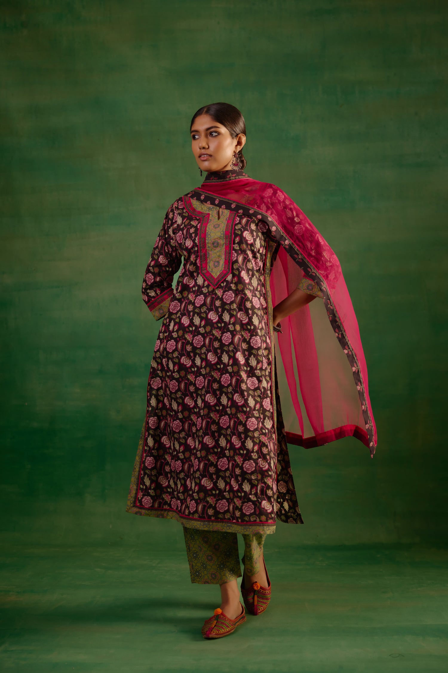 Anu Kurta Black Pink (9819312947499)