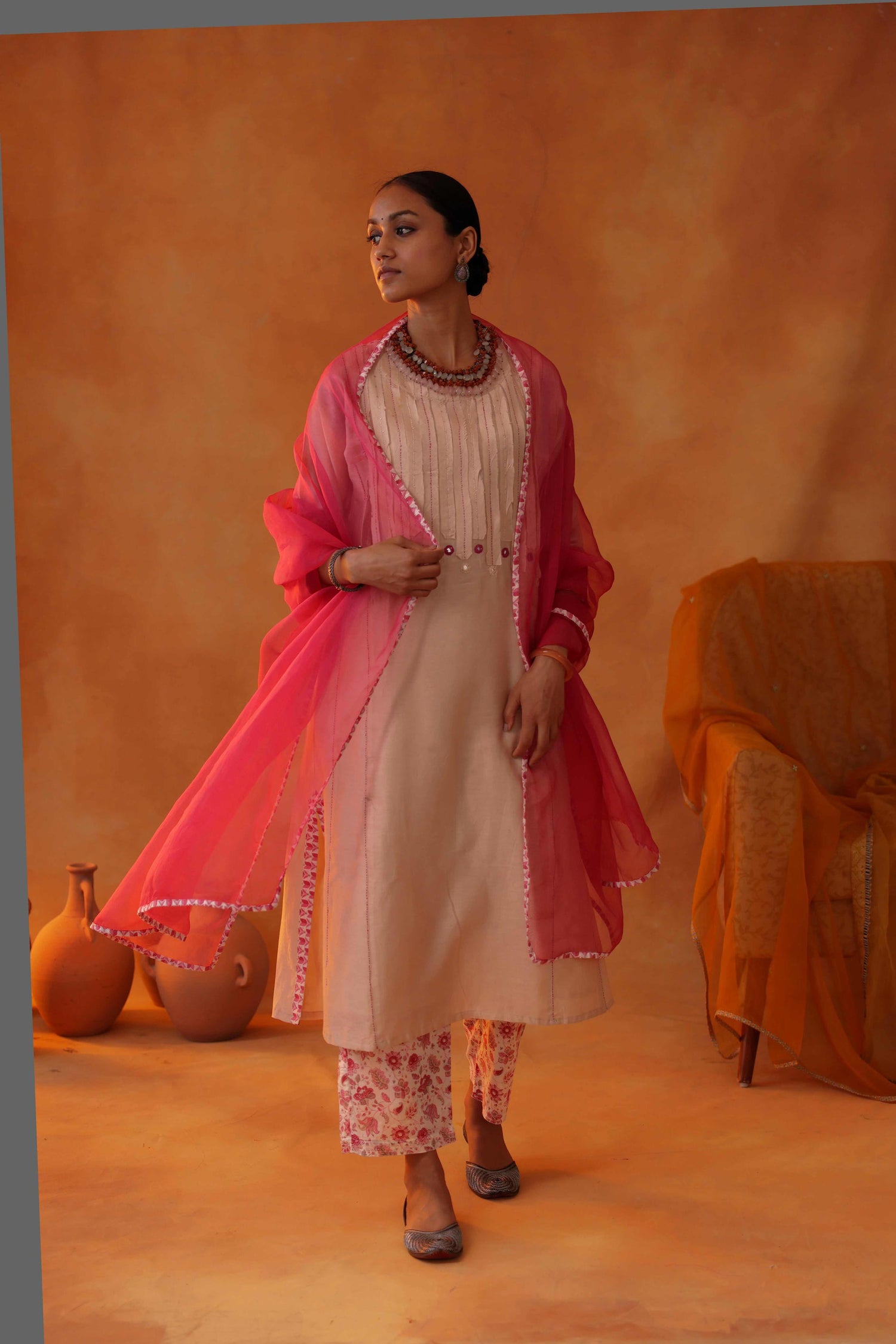 Rozana Chiffon Dupatta Pink (8497135681835)