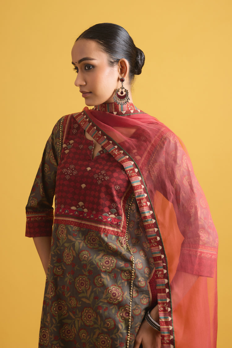 Medh Dupatta Maroon (9710841233707)