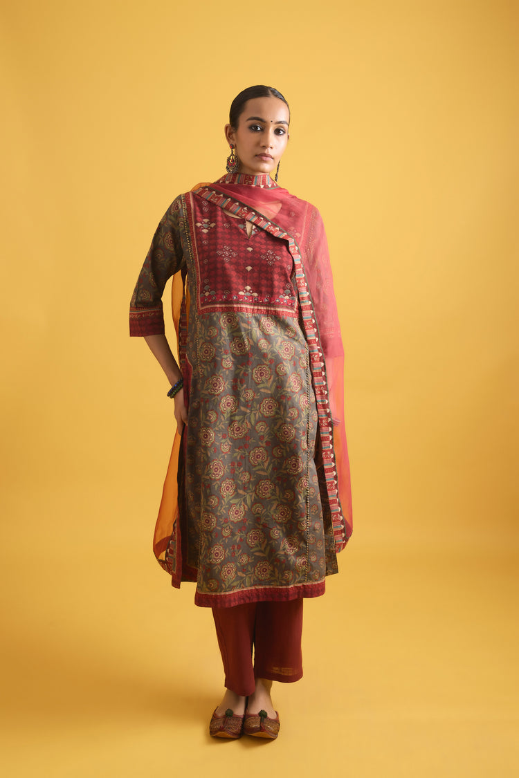 Medh Dupatta Maroon (9710841233707)