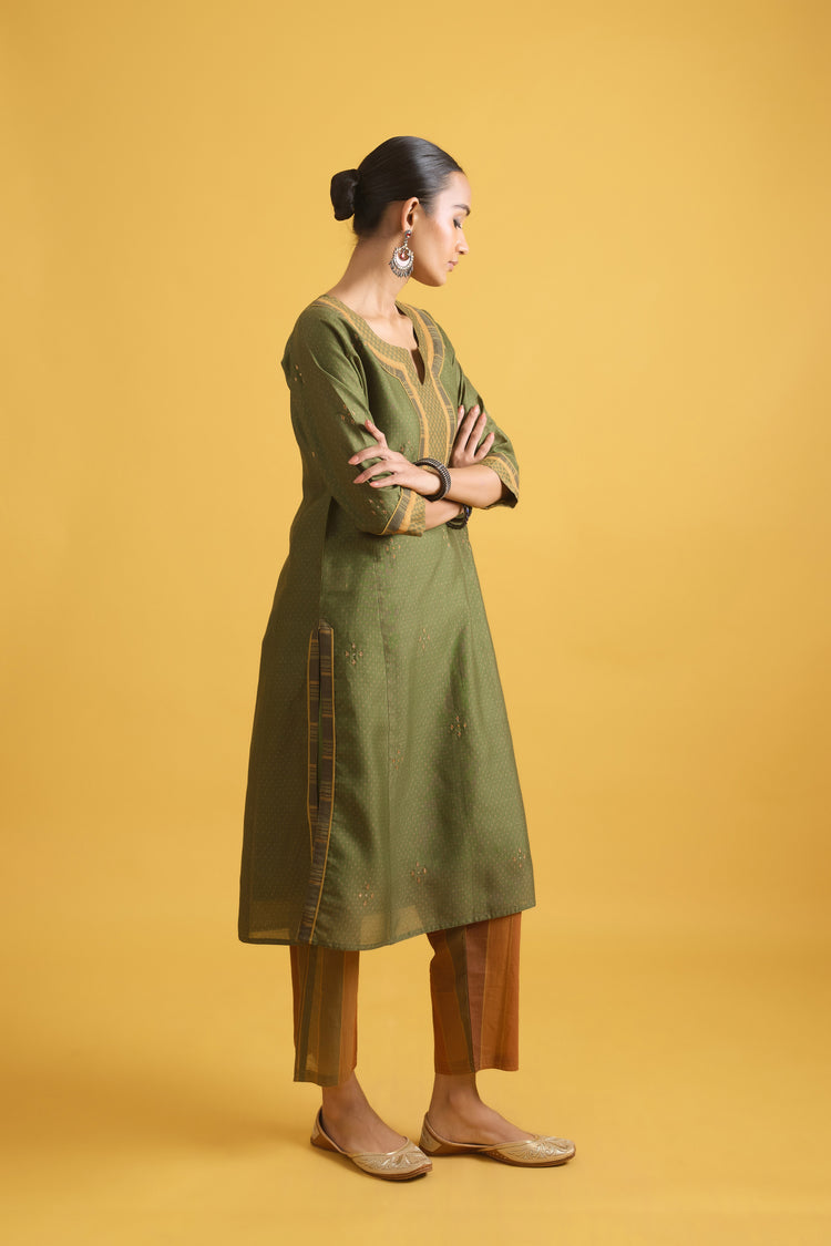 Rozana Kurta Green Mustard (9708383633707)