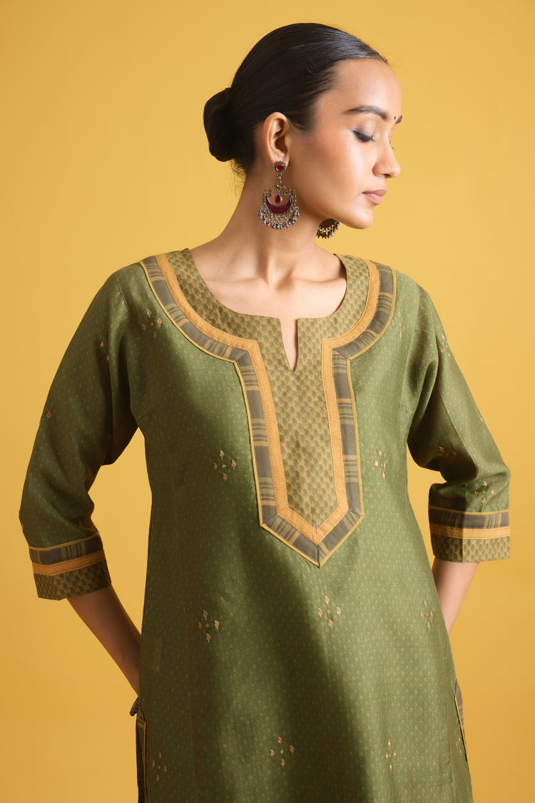 Rozana Kurta Green Mustard (9708383633707)