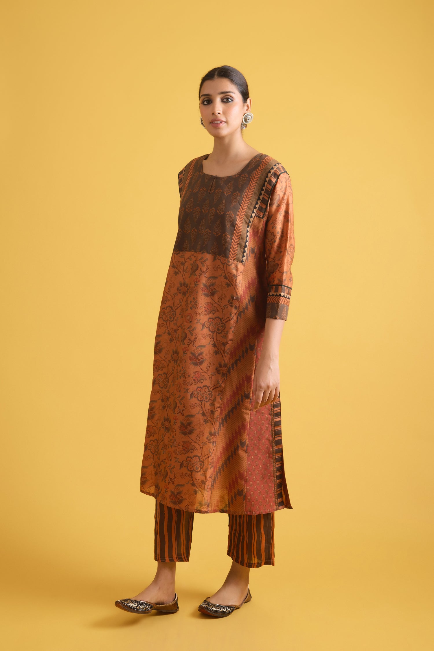 Adya Kurta Rust Orange Maroon (9721527042347)