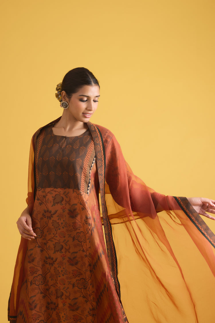 Medh Dupatta Rust (9721578389803)