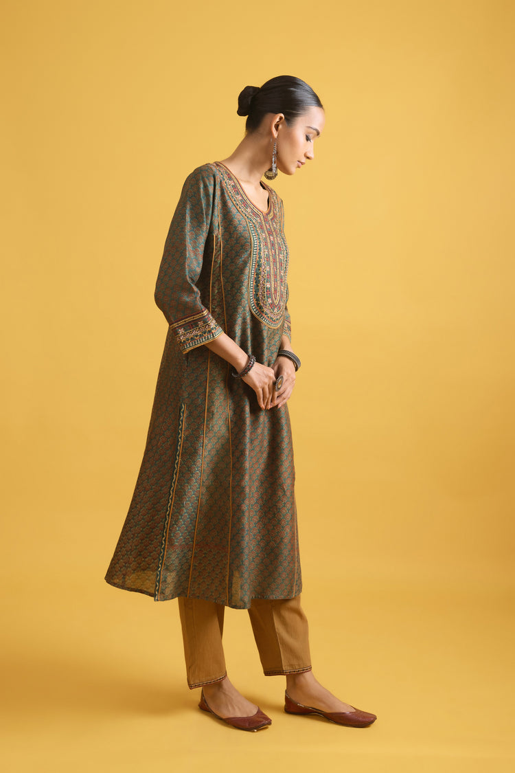 Tulsi Kurta Green Rust (9709676855595)