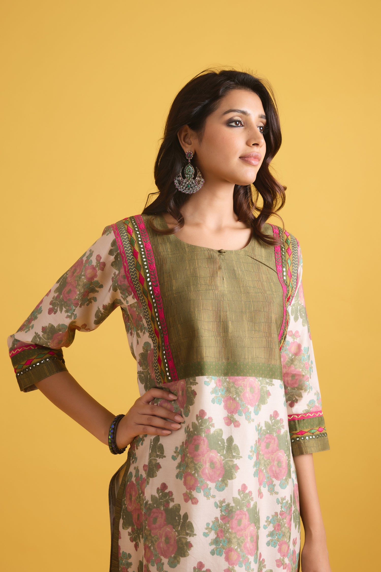 Rozana Kurta Cream Blush (9707602116907)