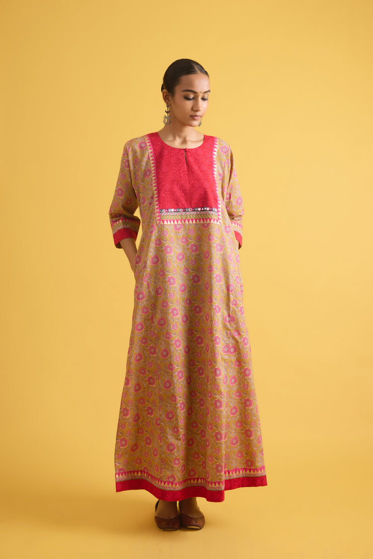 Rozana Caftan Mustard Pink (9709804355883)