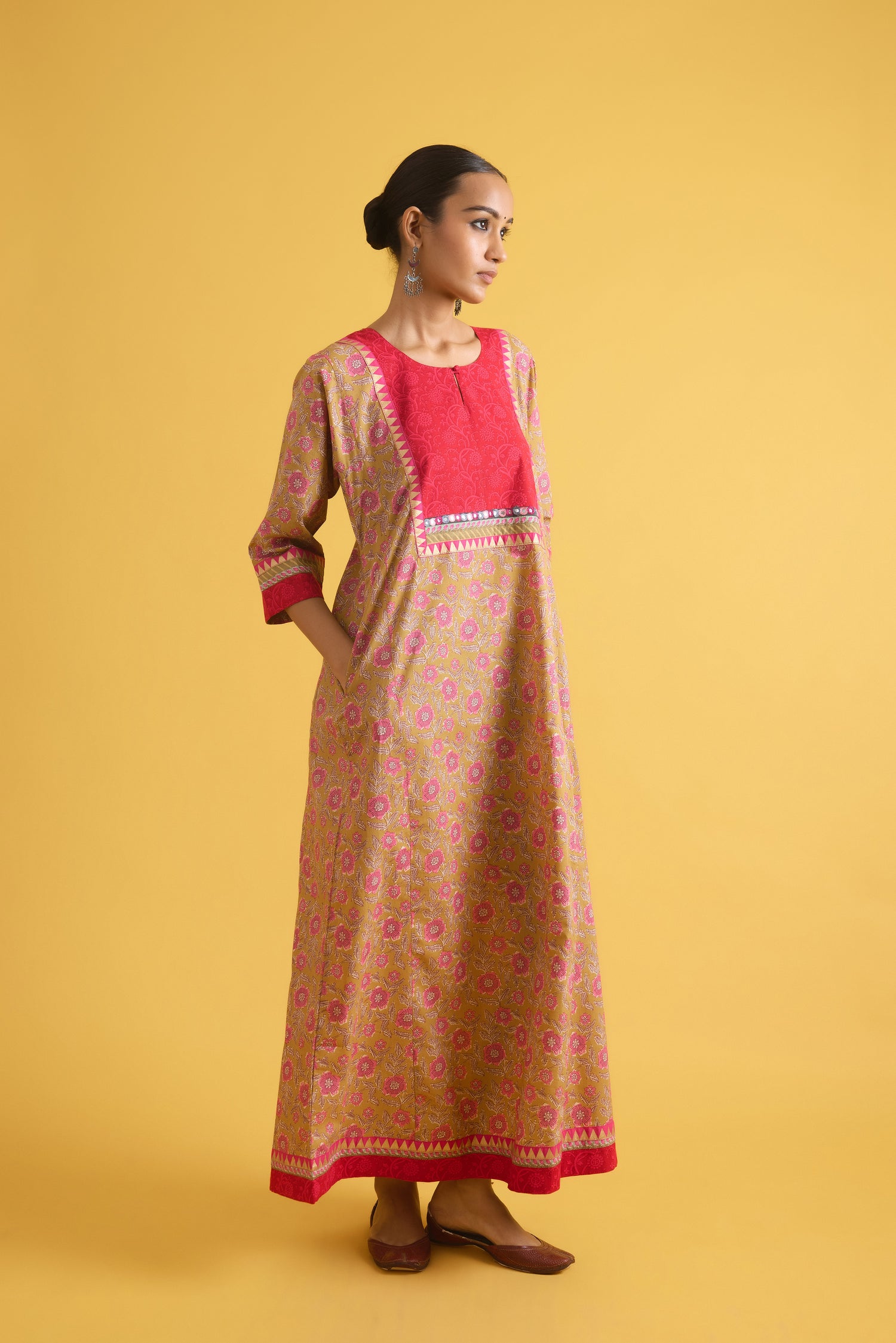 Rozana Caftan Mustard Pink (9709804355883)