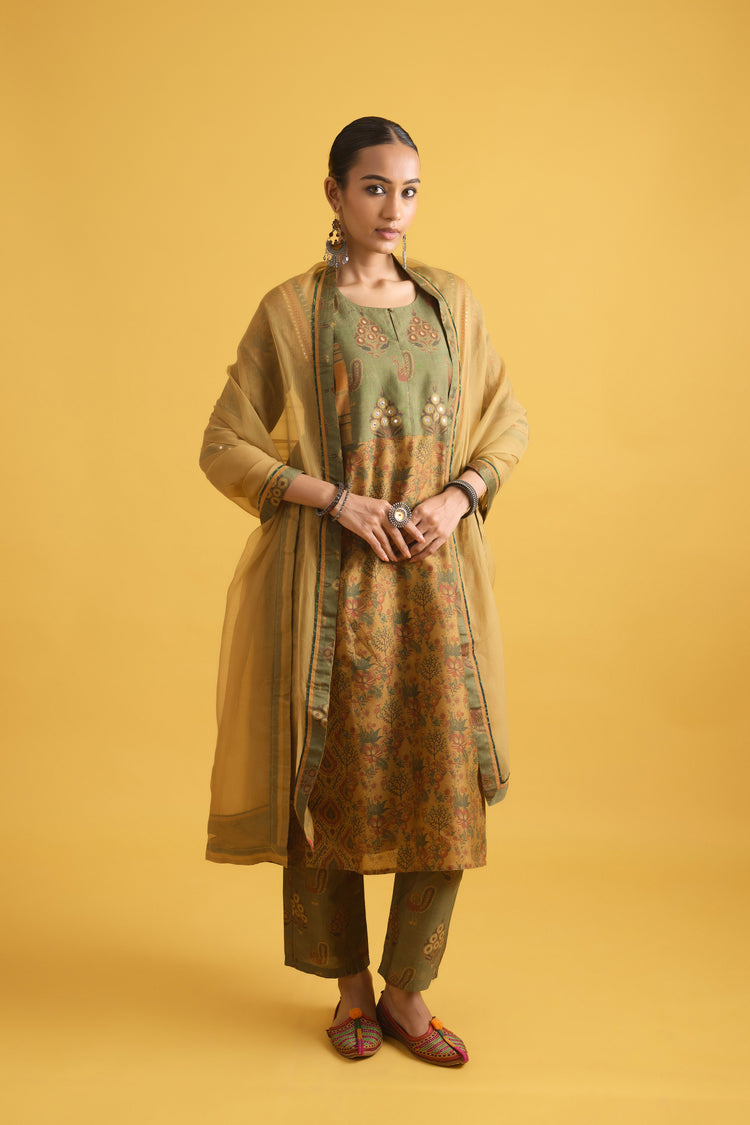 Medh Dupatta Olive Green (9707726766379)