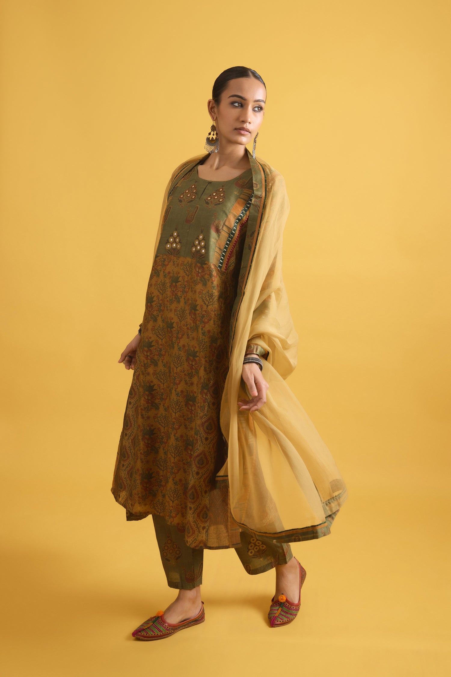 Adya Kurta Mustard Green (9707643568427)