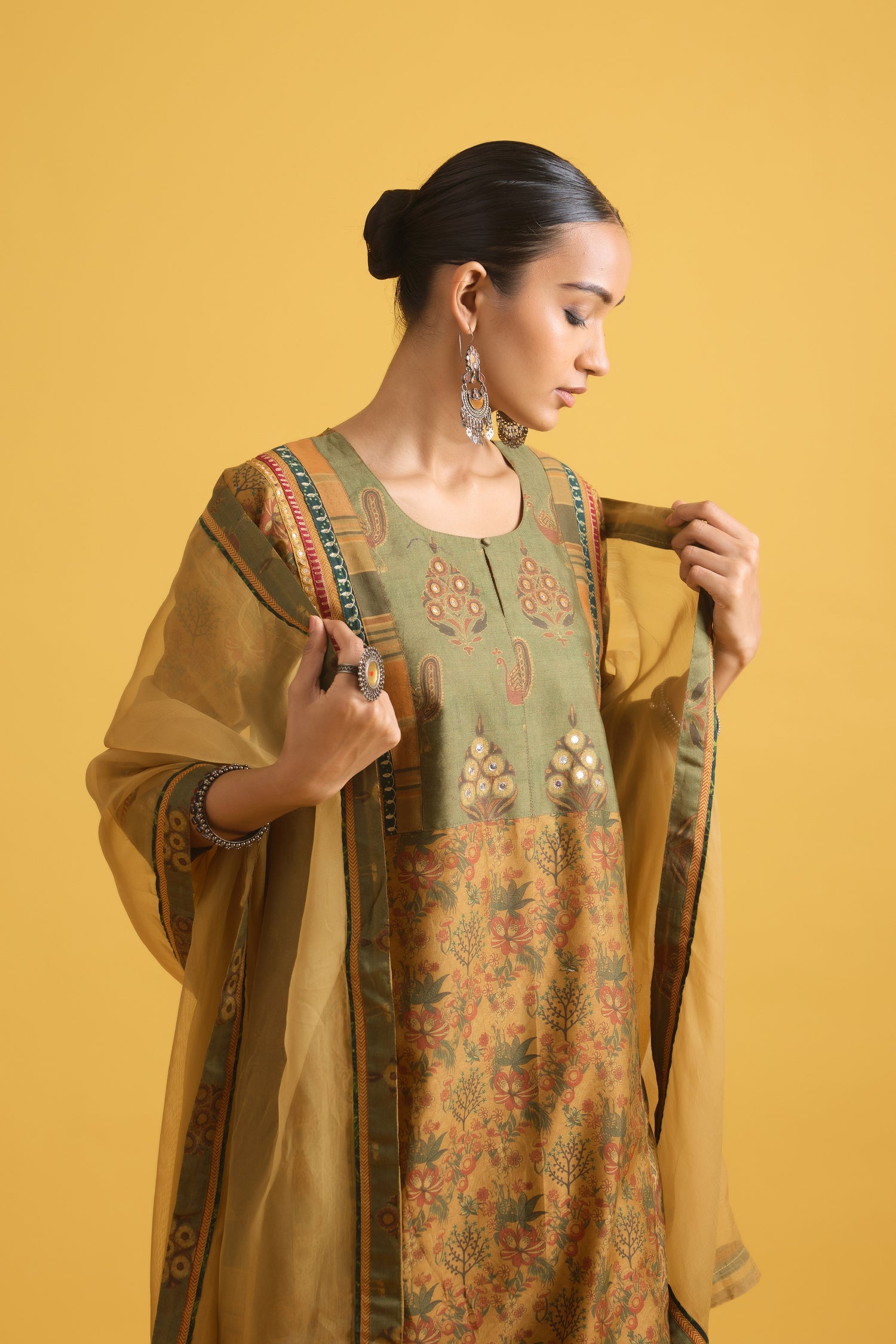 Adya Kurta Mustard Green (9707643568427)