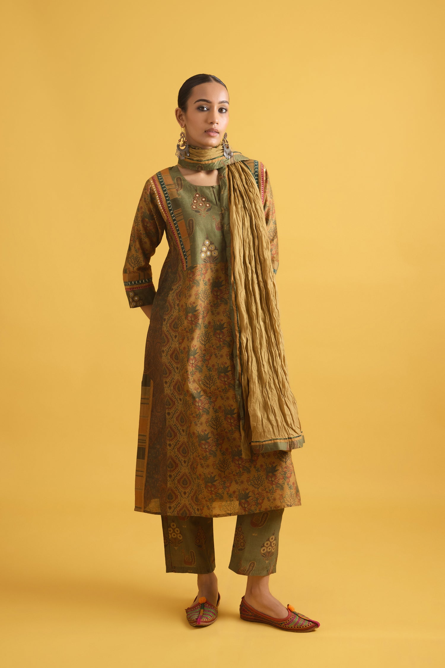 Rozana Dupatta Olive Green (9707730665771)