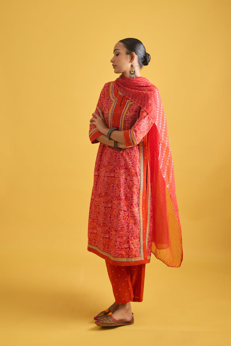 Rozana Chanderi Dupatta Red (9712951755051)