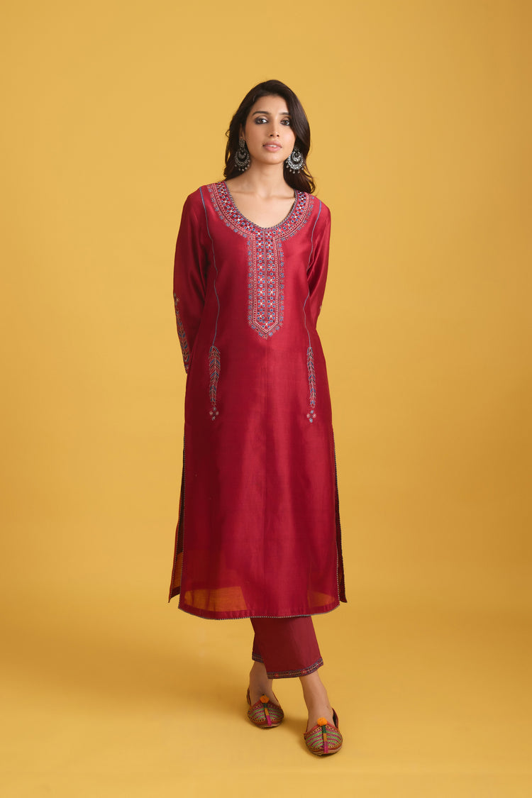 Idaya Kurta Maroon (9708394709291)