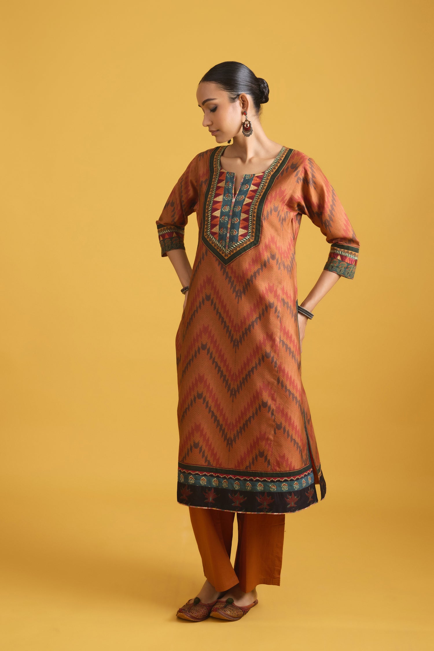 Rozana Kurta Brown Green (9708078530859)