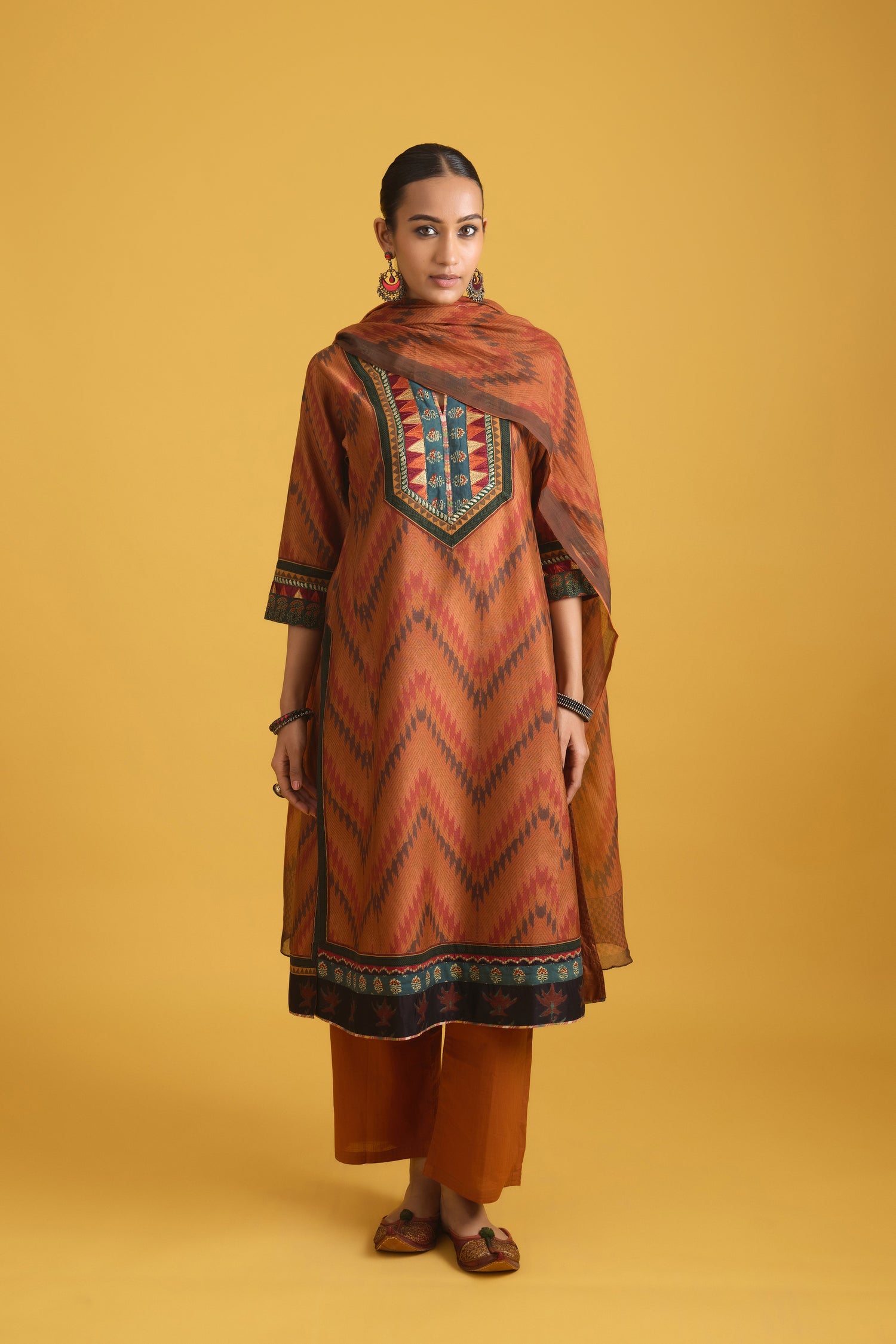 Rozana Kurta Brown Green (9708078530859)