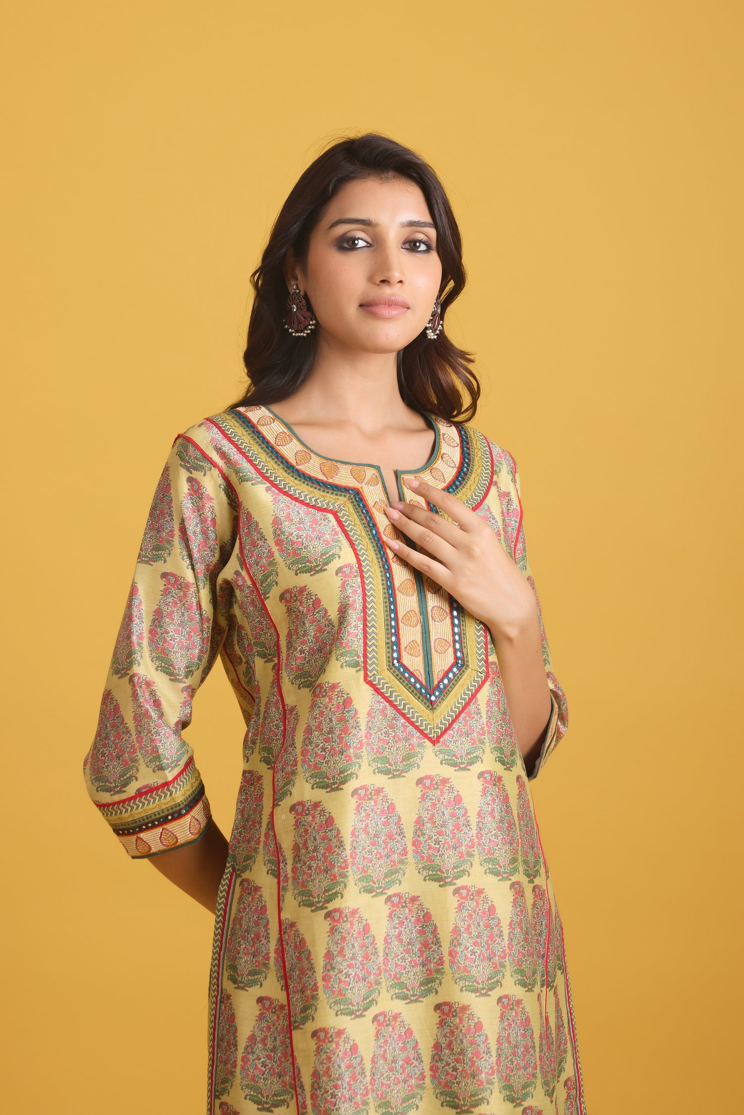 Rozana Kurta Yellow Peach (9708248072491)